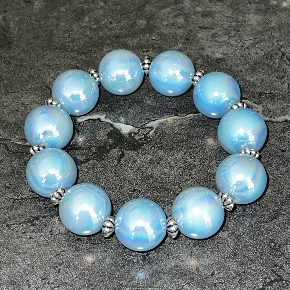Blue Bubble Stretchy Bracelet